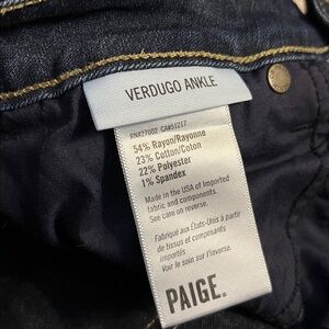 PAIGE Verdugo Ankle Nottingham Mid-Rise Ultra Skinny Jeans - Size 28